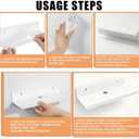 Acrylic Floating Shelves, Adhesive Wall Mount Command Shelves for Bathroom, Kitchen, Dorm - Renter-Friendly Easy Install Wall Shelves for Home Decor and Organization (Glossy White-4 Pack)