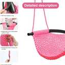 Hand-Knitting Toddler Swing, Swing Seat for Kids with Adjustable Ropes, Little tikes Swings Set, for Outdoor Indoor, Playground, Backyard (Pink)