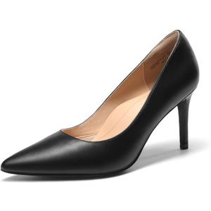 DREAM PAIRS Women's High Heels Pump Closed Pointed Toe Slip On Stiletto Dress Shoes Fashion Wedding Bridal Work Office Comfortable Pumps Shoes, Size 8, Black-Pu, SDPU25095W