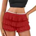 Verdusa Bloomers for Women Y2k Cute Lace Bloomer Coquette Trim Shorts Ruffle Mini Skirts Size M