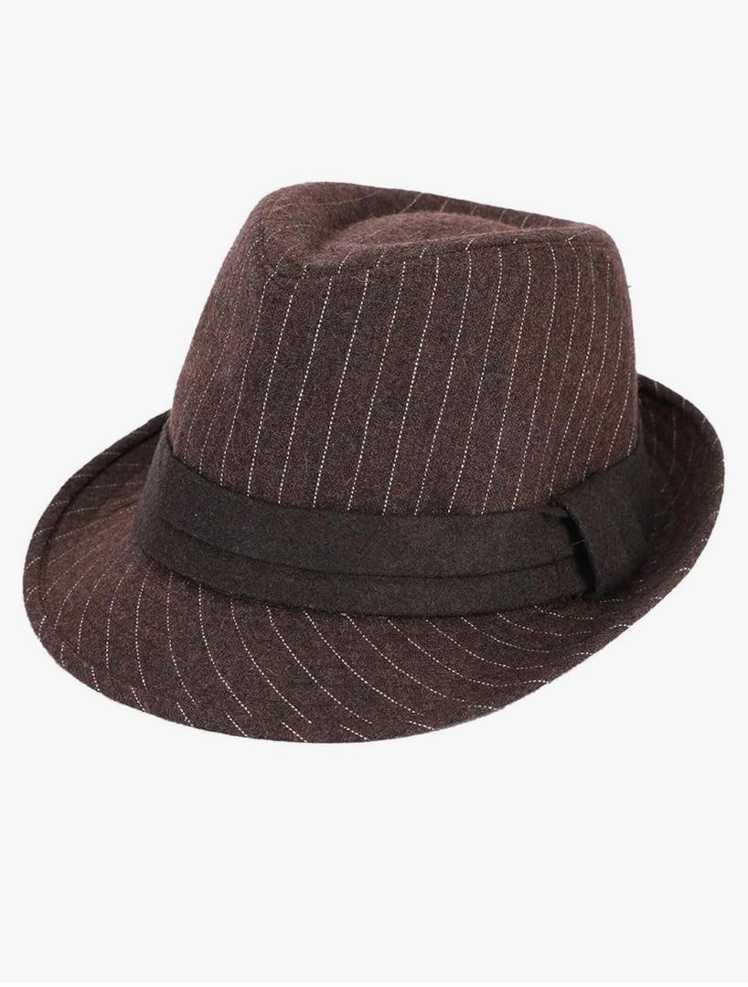 Unisex Fedora Hat Classic Trilby Hats Short Brim Manhattan Gangster Jazz Hat Timelessly Felt Stripe Fedora Dress Hats
