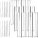 12 Pcs 2.5"W x 14"H Hurricane Candle Holders Set, Open Ended Clear Glass Hurricane Candleholders with 12 Pcs Taper Candles, Hurricane Candle Tubes, Bottomless Cylinder Candle Holder for Candles