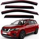 Lightronic Extra Durable Clip-on in-Channel Auto Vent Window Visor, Fits 2013-2018 Nissan Pathfinder, UV Protection Rain Guard, Original Window Deflector, No-Drill Easy Install, Dark Smoke, 4-Pcs