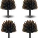 4 Pack Corner Duster, Webster Cobweb Duster Head,Fits Standard 3/4 inch Threaded Poles, Spider Web Remover Brush, for Ceilings, Moldings, HVAC & Floor Vents, and Corners(4, Brown)