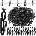 Blulu 200 Pcs Christmas Light Clips Hooks, Outdoor Universal Gutter and Shingle Clip Compatible with C9 C7 C6 for Roof, Roof Ridge Line, Fence, Icicle Lights (Black)
