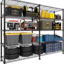 5-Tier Metal Storage Shelves, 60" Wide Wire Shelving Unit, 1325LBS Load Heavy Duty Adjustable Corner Standing Shelf Rack, H/L-Shaped, for Garage. Kitchen, Pantry, Basement,13.8" D x 70.5" H
