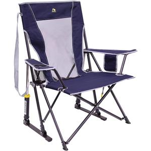 GCI Outdoor Comfort Pro Rocker Collapsible Rocking Chair & Outdoor Camping Chair, Indigo Blue