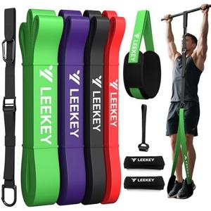 LEEKEY Pull Up Assistance Bands,Muit Levels Resistance Bands for Senior/Adults,Exercise Bands with Door Anchor, Strength Bands for Fitness Training, Physical Therapy,Home Gym Workouts