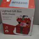 PEIDUO Animated Christmas Santa in Lighted Gift Box, Motion Sensor Christmas Music Decorative Lights, Under The Christmas Tree Present Decorations for Indoor Outdoor Yard Home Holiday Decor