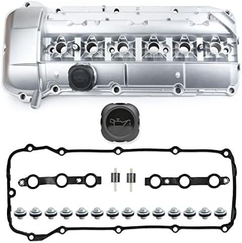 MITZONE Upgrade Aluminum Valve Cover kit Compatible with 2002-2006 BMW X5 X3 530i 525i 325i 325ci 325xi 330i 330xi 330Ci z4 Replace 11127512839