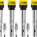 Ignition Coil Packs UF529 & Spark Plugs 4644, Compatible with 2006-2016 VW Volkswagen Jetta MK5 MK6 GTI Rabbit Golf Passat CC 2005-2016 Audi A4 TT A5 Q7 A6 A7, Set of 4
