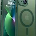 CANSHN Magnetic for iPhone 13 Mini Case, Upgraded [Full Camera Protection] [Compatible with Magsafe] [Translucent Matte] Shockproof Protective Phone Case for iPhone 13 Mini 5.4" - Deep Green