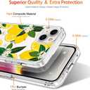 GiiKa for iPhone 14 Plus Case with Screen Protector, 6.7" Clear Full Body Shockproof Protective Floral Girls Women Hard Case with TPU Bumper Cover Phone Case for iPhone 14 Plus, Yellow Lemons