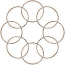 8 Pcs Gold Metal Floral Hoops, 5.1" (130mm) Dream Catcher Rings, 0.11" (2.8mm) Thick Heavy Duty Metal Hoops for Macrame, Wreath Rings for DIY Crafts, Wedding Decor and Wall Hanging