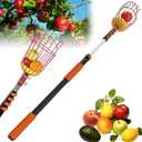 26FT Telescoping Fruit Picker Pole with Basket for Tall Trees