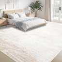 Area Rugs 9x12 Living Room: Washable Rug Modern Abstract Large Rugs Soft Non Slip Neutral Rug Stain Resistant Indoor Carpet for Bedroom Kitchen Dining Room Table Nursery Home Office Rugs (Beige,9'x12')