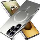 for Samsung Galaxy S25 Ultra Case, Heavy-Duty Slim Design Compatible with MagSafe, Strong Magnetic Shockproof Protection for Screen & Camera Cover Case for Samsung S25 Ultra,Silver