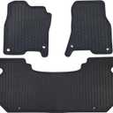 Custom-Made 2019-2024 Ram 1500 Crew Cab w/Factory Underseat Storage | Front & 2nd Row All-Weather Floor Mats (3-pc Black)