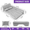 SUV Air Mattress - Thickened Double-Sided Flocking Travel Inflatable Mattress Bed With Electric Air Pump and 2 Pillows for Car, Home, Outdoor and Travel - Grey