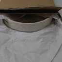 12.6 Inch Capiz Round Decorative Tray with Handles for Coffee Table, Vanity, or Ottoman, Elegant Capiz Mother of Pearl Serving Tray for Home Decor, Modern Coastal Boho Style, White