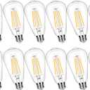 12 Pack 100 Watt Equivalent LED Edison Bulbs, 9W LED Light Bulbs, 2700K Soft Warm with E26 Standard Base, 120V Not-Dimmable, CRI 90, 1250LM