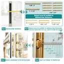 MaxxGeek Flat Slot Storm Door Handle Complete Set, Mortise Keyed Lever Mount Latch with Deadbolt for Screen and Storm Doors (Bright Gold)