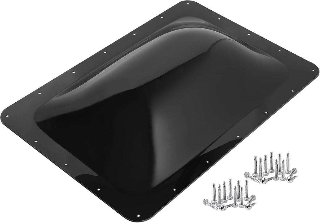 XMK RV Skylight Replacement,18"x26" Outer Dome Skylight Fits 14"x22" Openings, RV Skylight Cover for Camper Shower Roof Trailer Fifth Wheel Food Truck Motorhome, Impact Resistant, Black