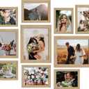 LUCKYLIFE Picture Frame Set 10-Pack, Gallery Wall Frame Collage with 8x10 5x7 4x6 Frames in Natural Woodgrain Finishes