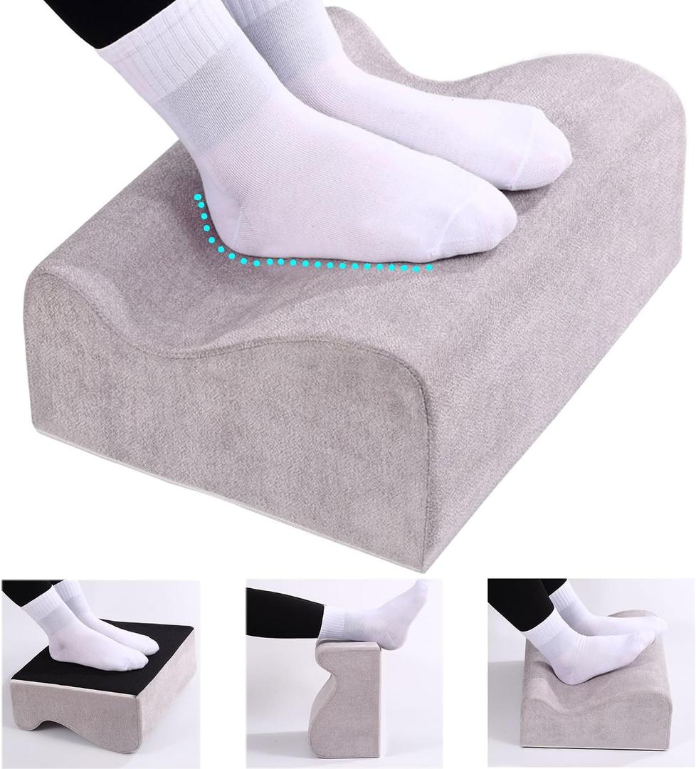 Foot Rest for Under Desk at Work,At Work Soft Ergonomic Footrest,Support Foot Pillow,Heel Chair,Leg Elevation Pillow (Light Grey)