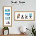 Hongkee 8x20 Picture Frame Set of 2, Natural Oak Wood Frame with Tempered Glass Collage Frame, Display Pictures Four 4x6 With Mat or 8 x 20 Without Mat - Horizontal or Vertical Wall Mounting, 8x20 in matted to 4-4x6