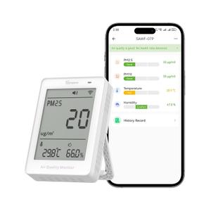 SONOFF SAWF-07P Smart Indoor Air Quality Monitor with PM2.5, PM10, Temperature & Humidity Sensor, Real-Time Display, Notification, Matter-Compatible, 2.4GHz WiFi, 3.73-inch Screen, for Bedroom, Nusery