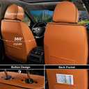 Coverado Car Seat Covers Front Seats, 2 Piece Car Seat Protector with Removable Headrest, Nappa Leather Breathable Front Seat Cushion Side All Wrapped Universal Fit Truck Automotive Most Cars Brown