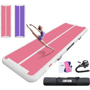 AWSUM 20ft x 3.3ft x 4in Large Air Tumbling Track with Pump for Training