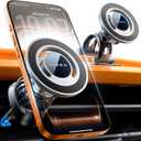 LISEN for Magsafe Car Mount, Magnetic Phone Holder for Car Vent Phone Mount, Hands Free Phone Mount for Car Accessories Dashboard Windshield Vent Cell Phone Holder for iPhone Car Mount Silver Kits