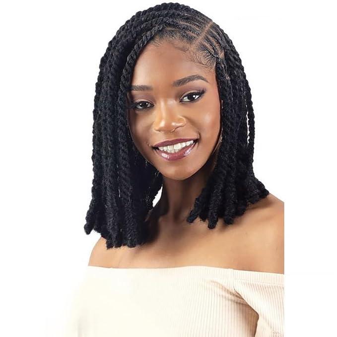 FREE TRESS Synthetic Braid - 3X Cuban Twist Soft & Natural 16" (1) (Jet Black 1)