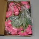 8 Pack Hot Pink Peonies Artificial Flowers, Fake Silk Hydrangea Bouquet for Bridal Wedding Home Table Decor Reusable Dining Opening Ceremony Birthday Arrangement Faux Floral