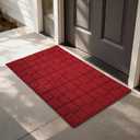 Front Door Mat Outside Entrance, Outdoor Indoor Door Mats for Entryway, Entrance, Entry, Patio, Waterproof Non Slip Doormat, Low-Profile, 24" 35", Red