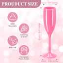 XUWAIDSGN Champagne Flute Acrylic Champagne Glasses Wedding Toasting Champagne Flute Goblet Plastic Reusable Unbreakable Champagne Cups for Bachelorette Wedding Bridal Shower Party (Pink, 24)