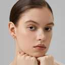 18K Gold Plated Huggie Hoop Earrings for Women, 925 Sterling Silver Post, Hypoallergenic Small Earrings (Charlotte Pav Huggies)