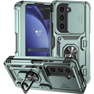 WRJ Case for Samsung Galaxy Z Fold 5, Built-in Hinge Protection with S Pen Holder [Slide Camera Cover][360 Rotating Kickstand],Military Grade Drop Protection Shockproof Cover for Z Fold 5-Green