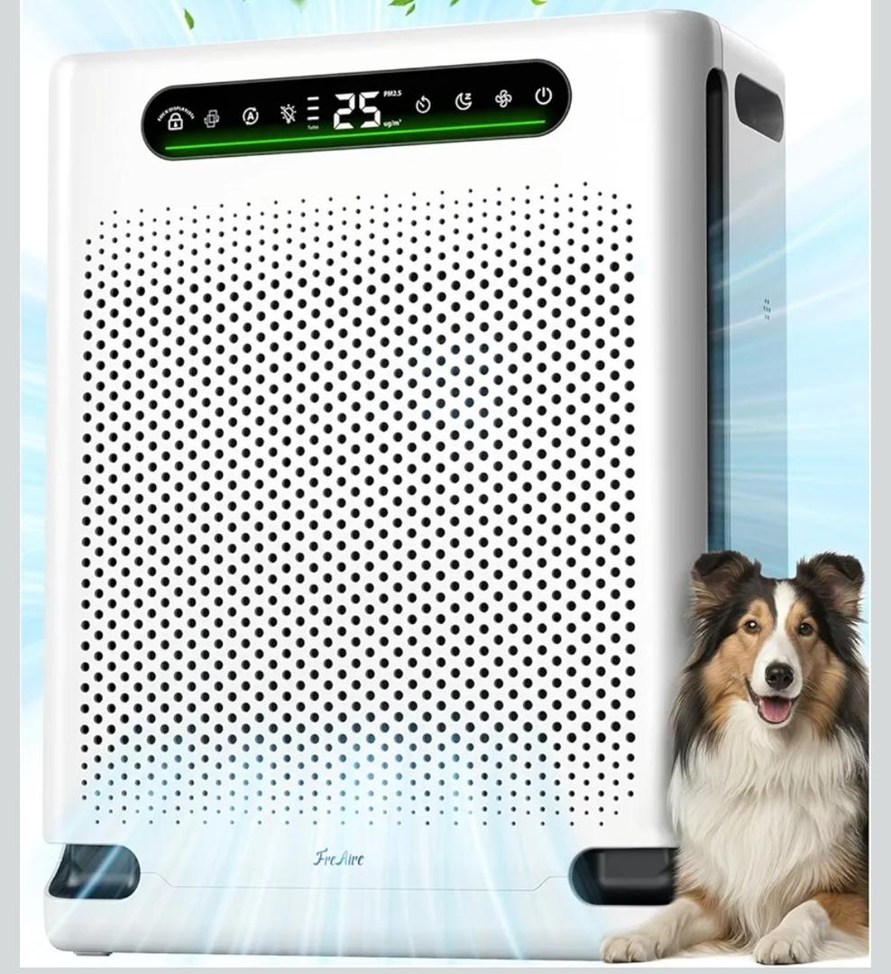 Air Purifiers for Home Large Room Up to 2600 Ft², HEPA Air Purifier with Washable Filter & Air Quality Display, Powerful Turbo Mode Air Cleaner for Pet Hair Odors Smoke Dust, HAP605