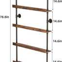 5-Tier Wall Mounted Wine Rack, Industrial Pipe Bar Shelf for Wine Bottle Storage, Industrial Pipe Shelves Shelf Shelving for Home Bar Dining Room Kitchen (39.4" W x 79" H)
