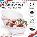 6 Pcs 10 Inch Large Baseball Serving Bowls 100 oz Reusable Plastic Snack Salad Dessert Bowls Baseball Party Supplies for Team Game Sport Birthday Party Decor