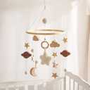 let's make Baby Crib Mobile for Boys Girls| Boho Nursery Mobile| Gender Neutral Hand-Crocheted Mobile| Ceiling Mobile - Stars, Clouds, Moon