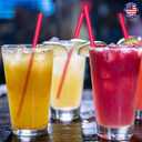 Glotoch Express 1000 PCS Individually Wrapped Red Plastic Straws, 7.75'' Long, 0.24'' Diameter Disposable Drinking Straws for Every Occasion, Party, Made in USA