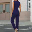 Ophestin Pant Suits for Women Dressy Summer Sleeveless Vest Blazer Sets 2 Piece Business Casual Work Outfit 2026, L