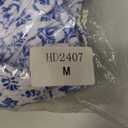 VOLAFA Women's Triangle Bikini Set Smocked Textured Scoop Frilled Print Ruched Elastic Swimsuit Two Piece Bathing Suit (6, Blue3)