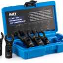 Orion Motor Tech Crows Foot Wrench Set, 6pc Flex Head Crows Foot Line Wrench Set with 1/2" & 3/8" Drive, Metric Crowfoot Wrenches for 12 14 16 17 18 19 mm Nuts with 180 Flexible Head Storage Case