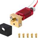 MMOBIEL Hotend Kit - Assembled MK8 3D Printer Extruder Compatible with Creality CR Series/Ender Series - Hot End Kit Incl. 6 Pcs 0.4mm Nozzles / 4 Pcs Silicone Socks and 4 Pcs 3ft Long Cables - 12V