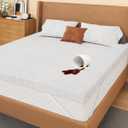 Zenzy 2" Full Waterproof Mattress Topper Cover, 100% Waterproof, Oeko-TEX Certified, Zippered Topper Protector with Adjustable Straps, Ultra-Soft and Washable (Cover Only)